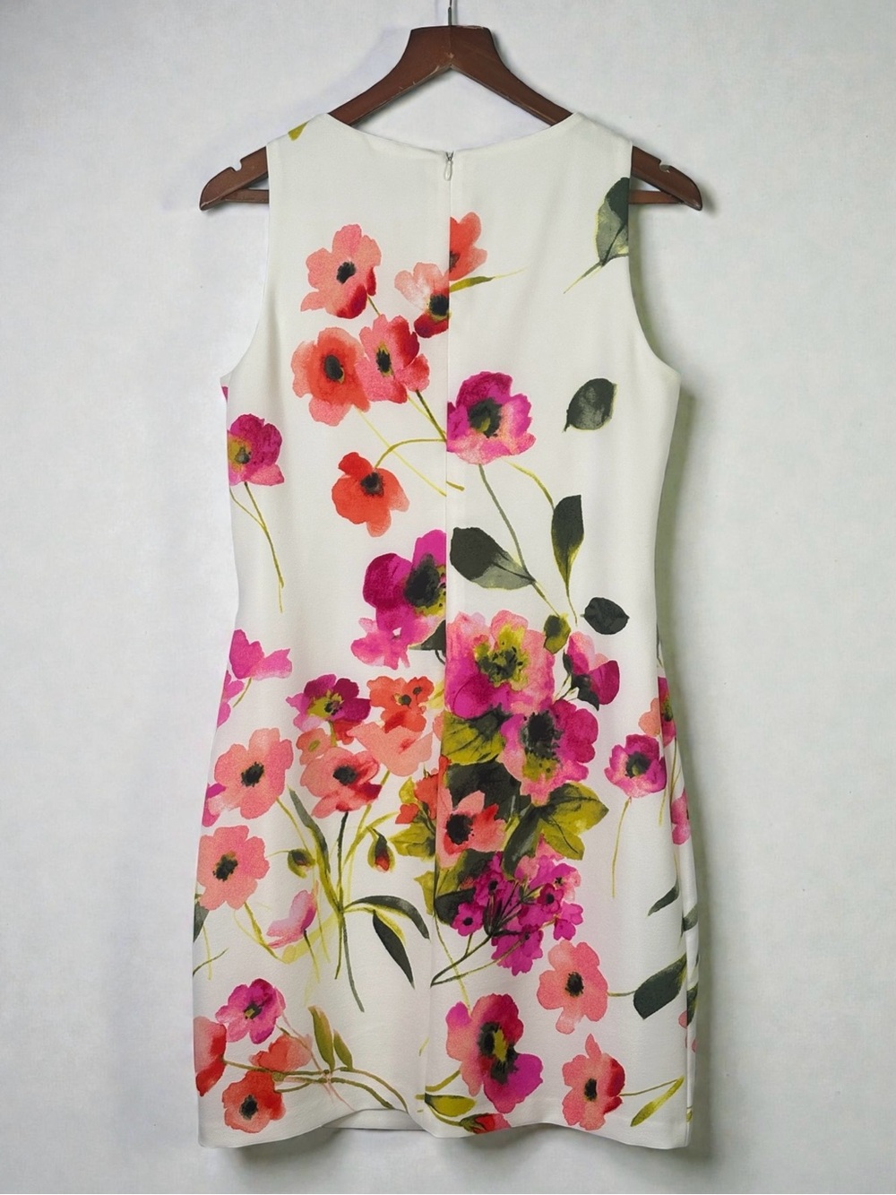 Lauren Ralph Lauren Watercolor Floral Crepe Sheath Dress Lined Size 10 - Picture 3 of 8